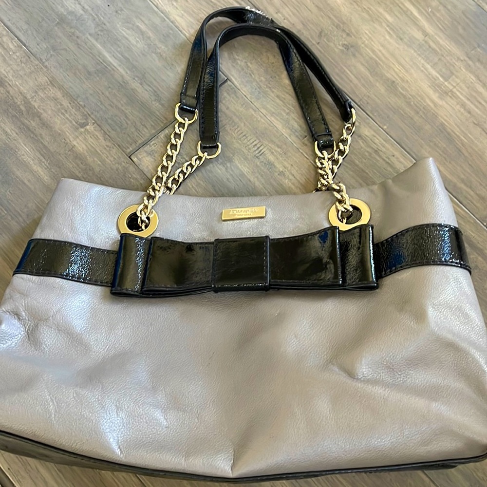 Grey black bow Kate Spade bag